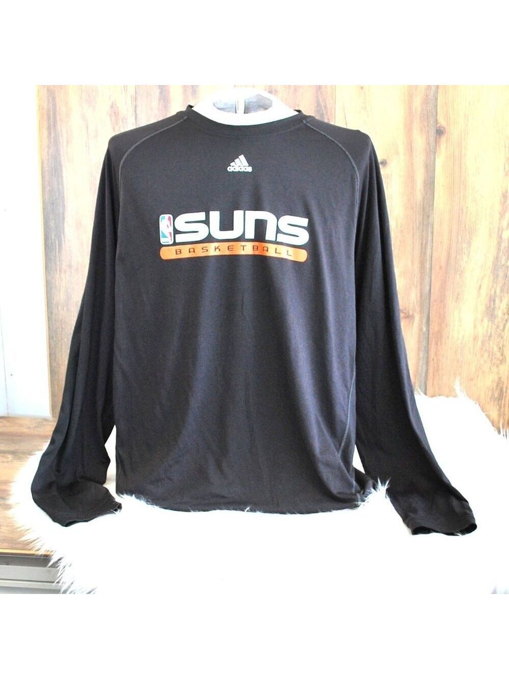 NBA Suns Adidas Basketball Black Long Sleeve Climalite Shirt XL
